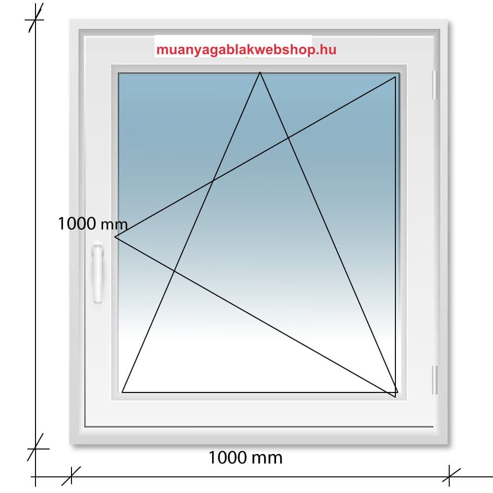 100×100 Bukó-Nyíló Decco71 műanyag ablak 2 rétegű üvegezés termékfotó