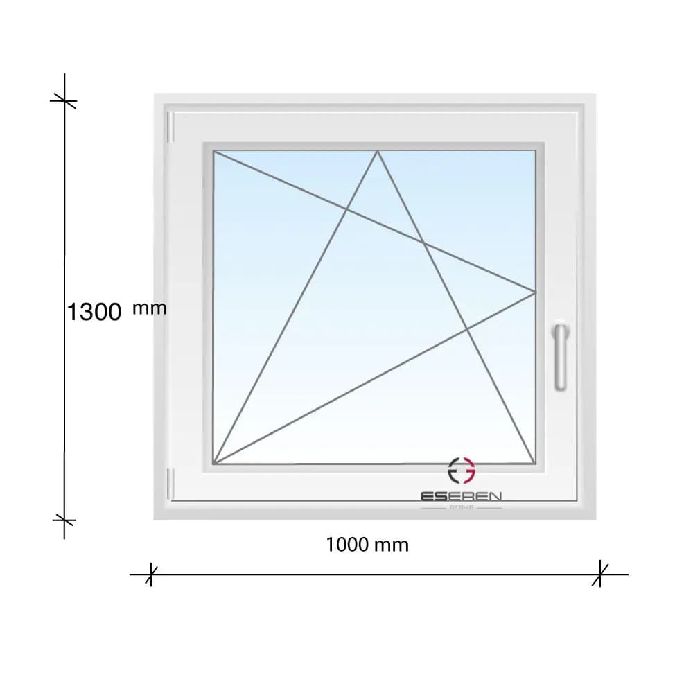 100×130 Bukó-Nyíló műanyag ablak 2 rétegű üvegezéssel termékfotó