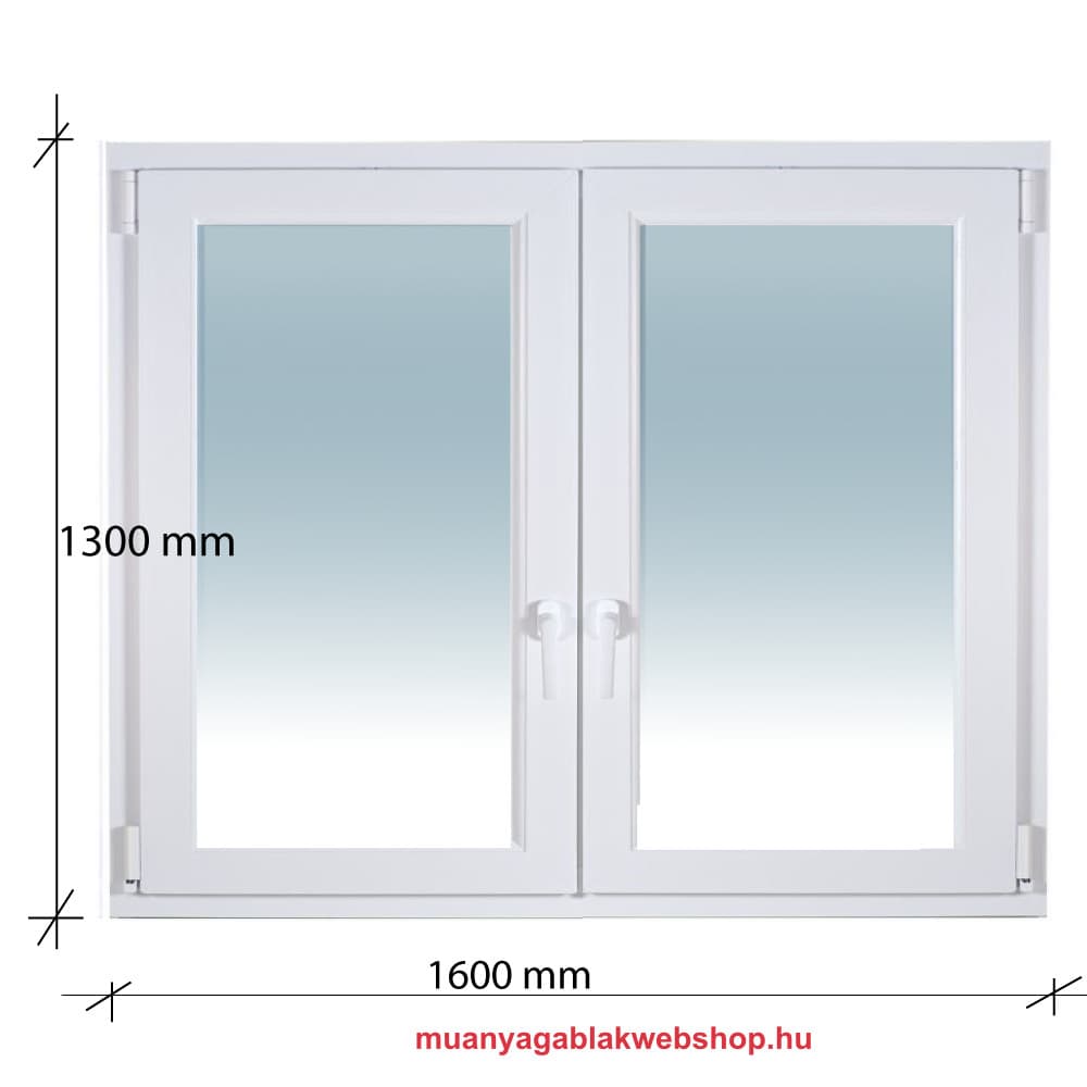 160×130 Kétszárnyas Tokosztott Bukó – Nyíló műanyag ablak 2 rétegű üvegezéssel termékfotó