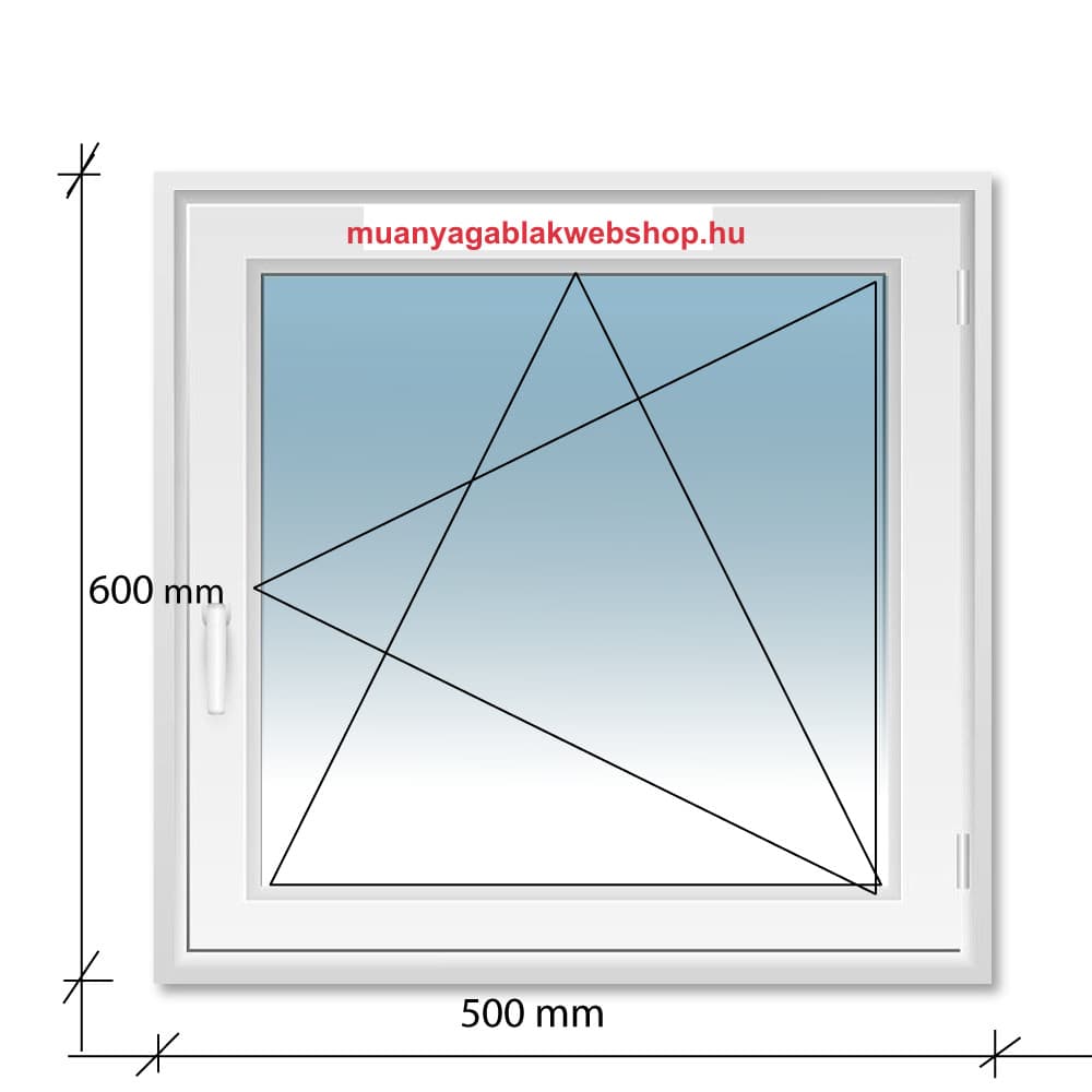 50×60 Bukó-Nyíló Decco 71 műanyag ablak 2 rétegű üvegezéssel termékfotó