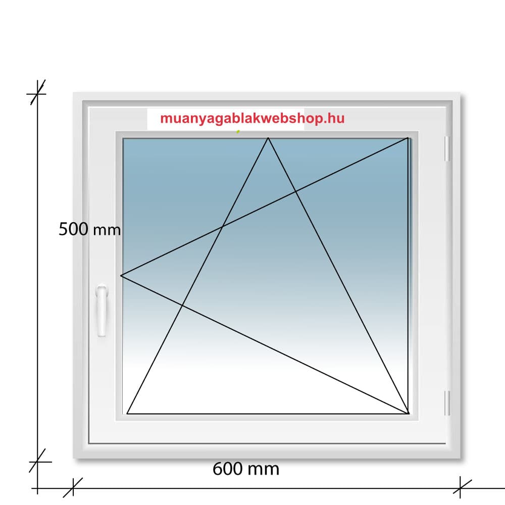 60×50 Bukó-Nyíló Decco 71 műanyag ablak 2 rétegű üvegezéssel termékfotó