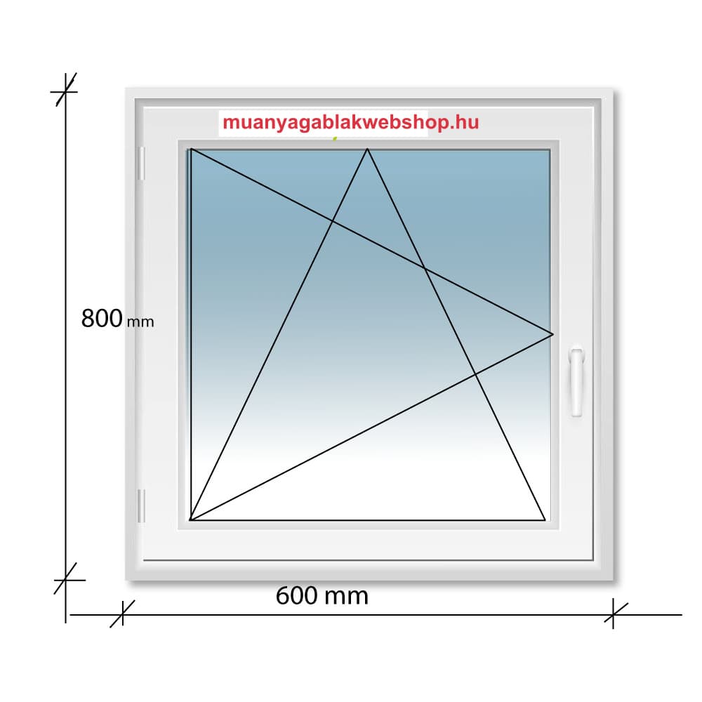 60×80 Bukó-Nyíló Decco 71 műanyag ablak 2 rétegű üvegezéssel termékfotó