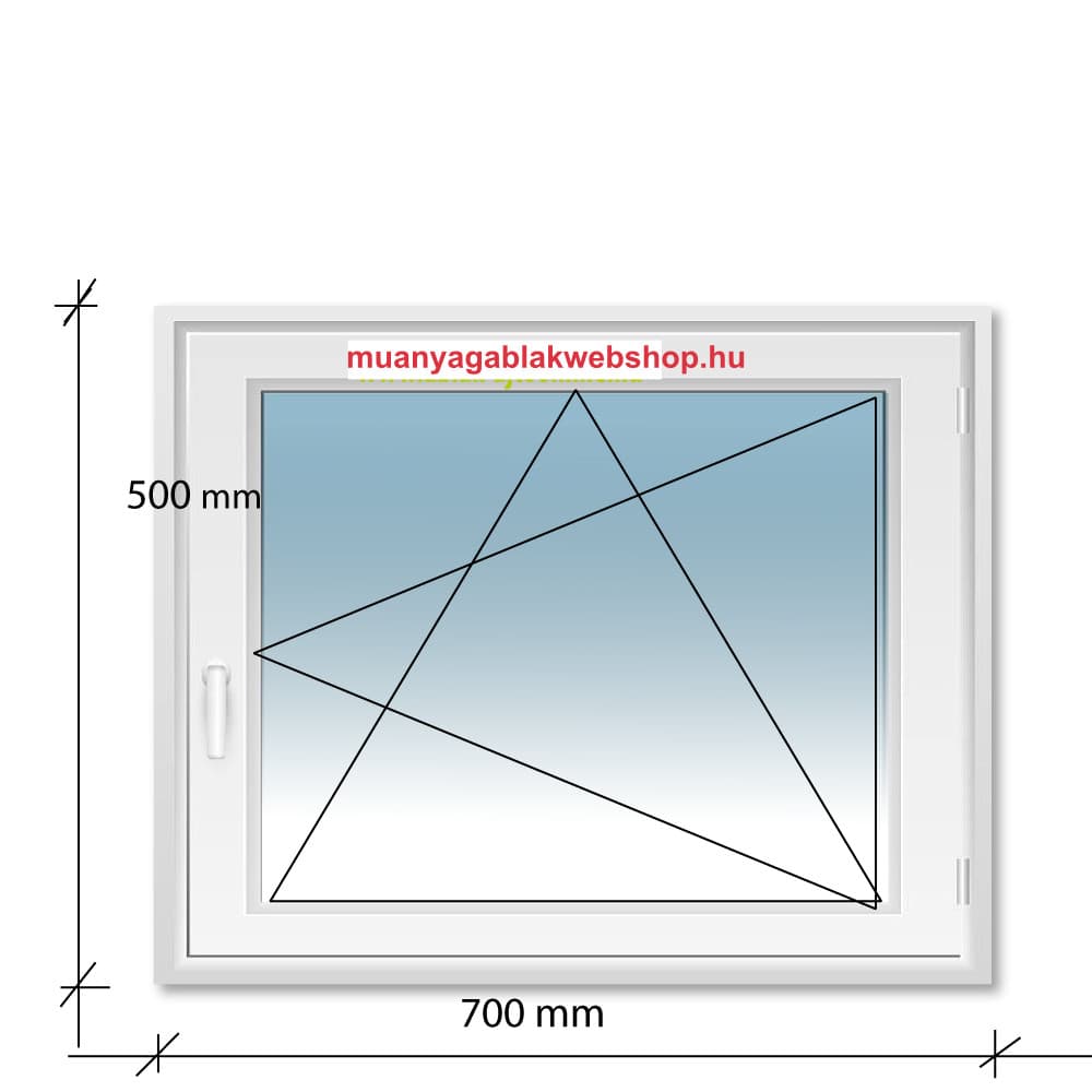 70×50 Bukó-Nyíló Decco 71 műanyag ablak 2 rétegű üvegezéssel termékfotó