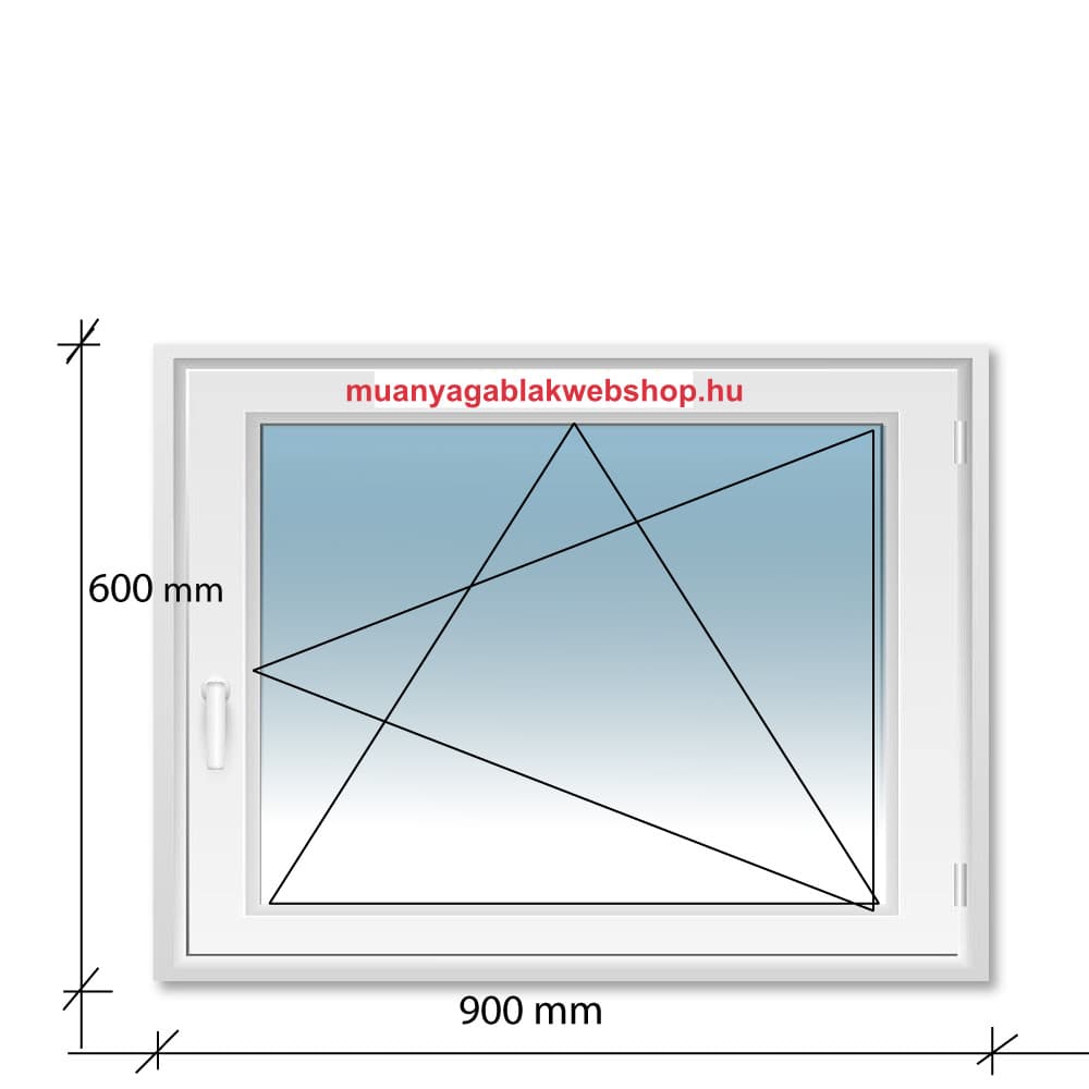 90×60 Bukó-Nyíló Decco 71 műanyag ablak 2 rétegű üvegezéssel termékfotó